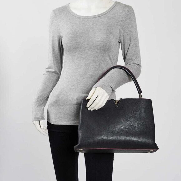 Louis Vuitton Cobalt Taurillon Leather Capucines MM Bag - Picture 11 of 12